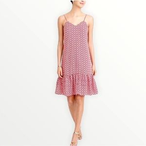 J. Crew Medallion Print Ruffle Midi Dress